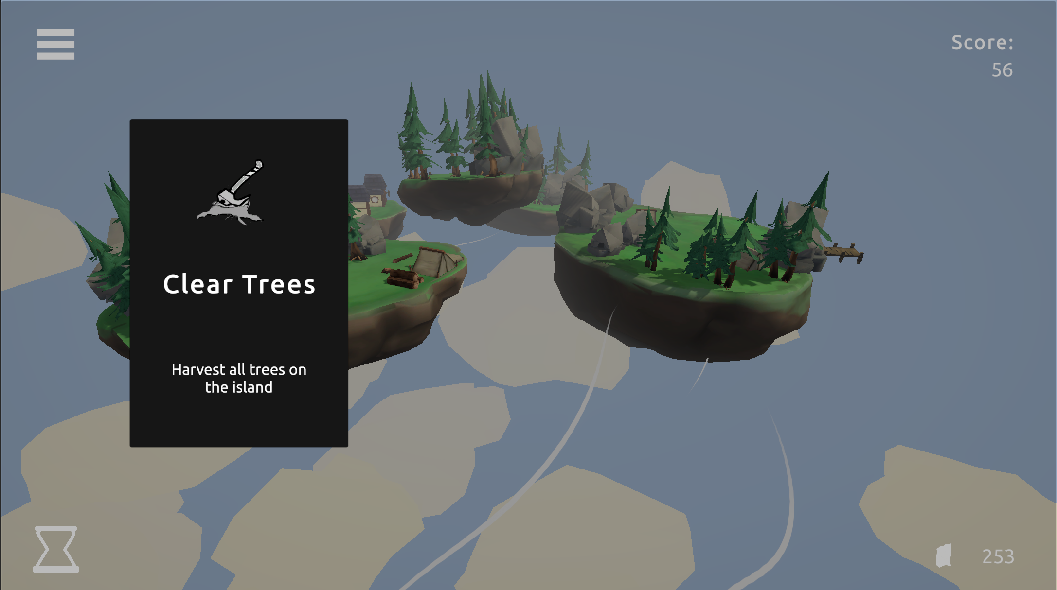 A player presented with the option to clear trees